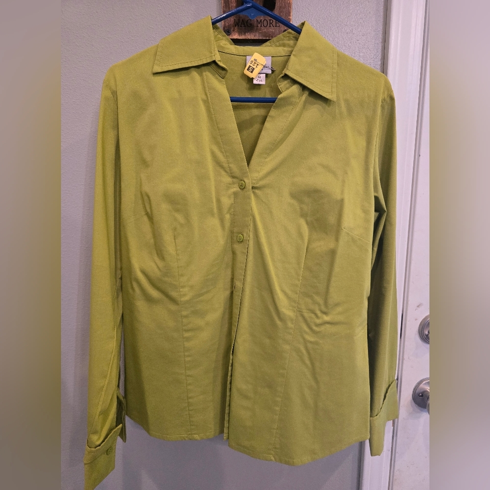 Worthington Lime Green Button-Down Shirt